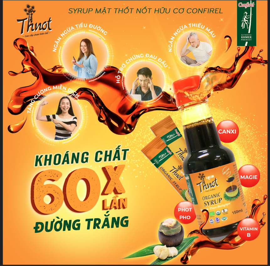 Syrup Mật Thốt Nốt Hữu Cơ Confirel 150ml
