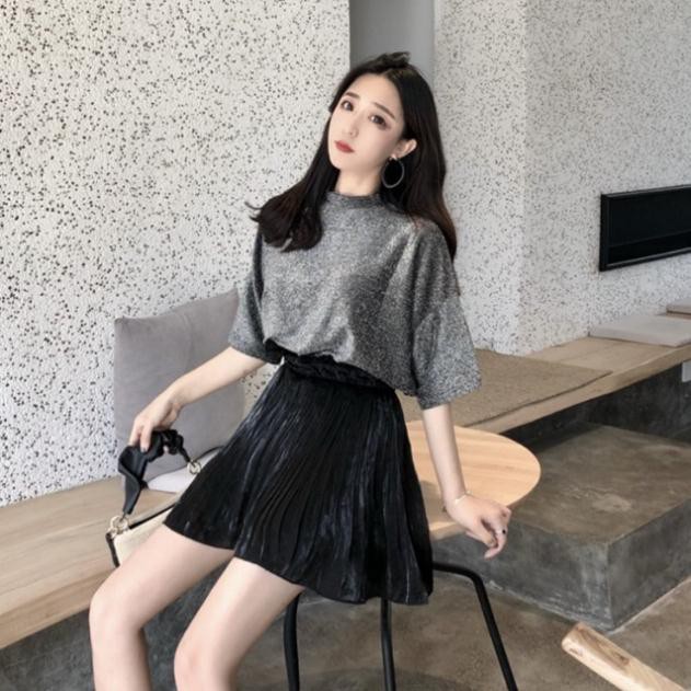 Áo thun nhũ cổ trụ tay lỡ