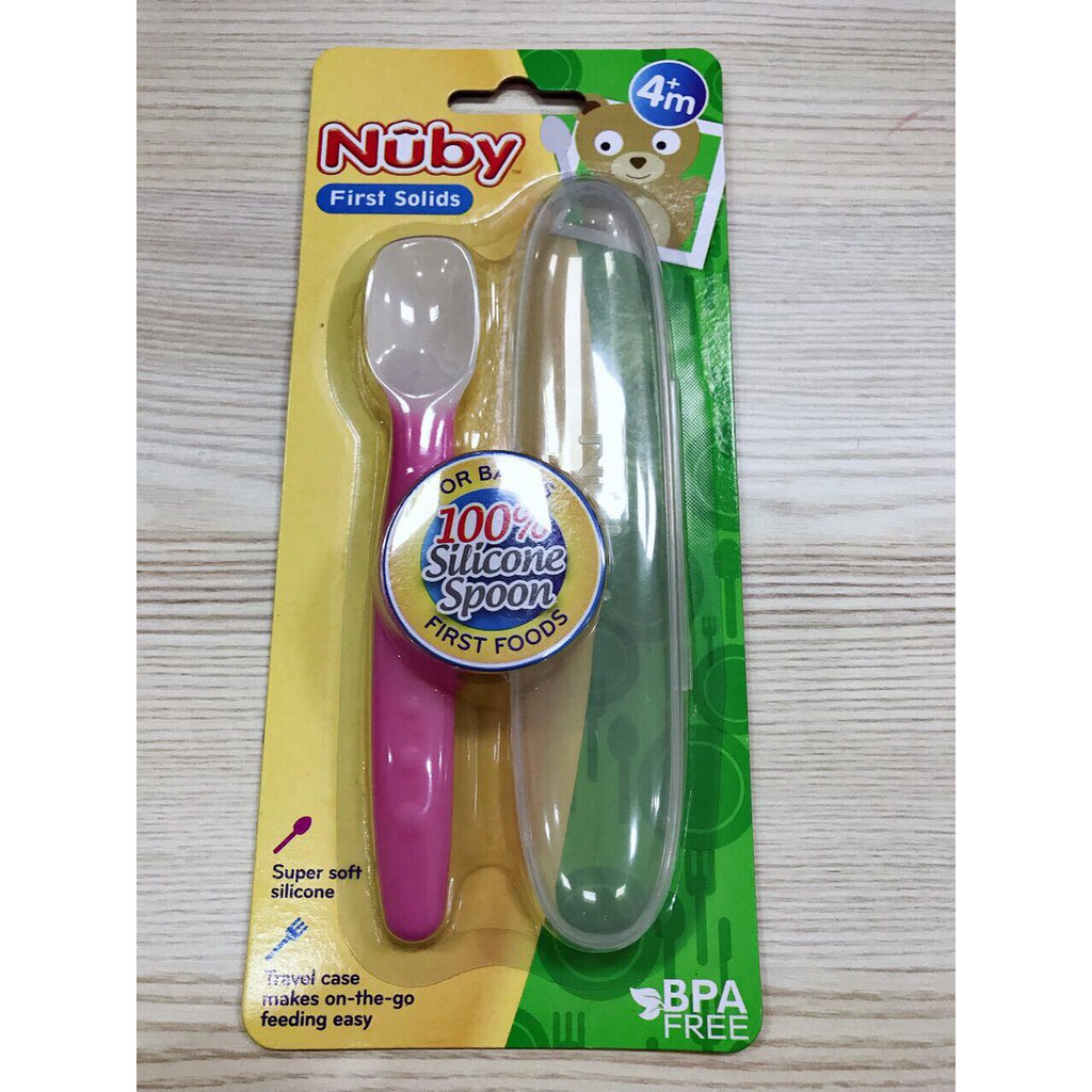 Thìa Nuby ăn dặm silicon cao cấp