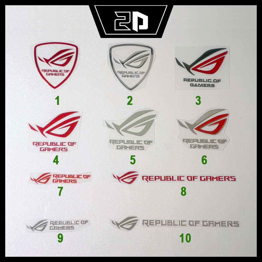 Sticker (Logo) ROG Gaming mạ Niken trang trí PC Laptop Mobile