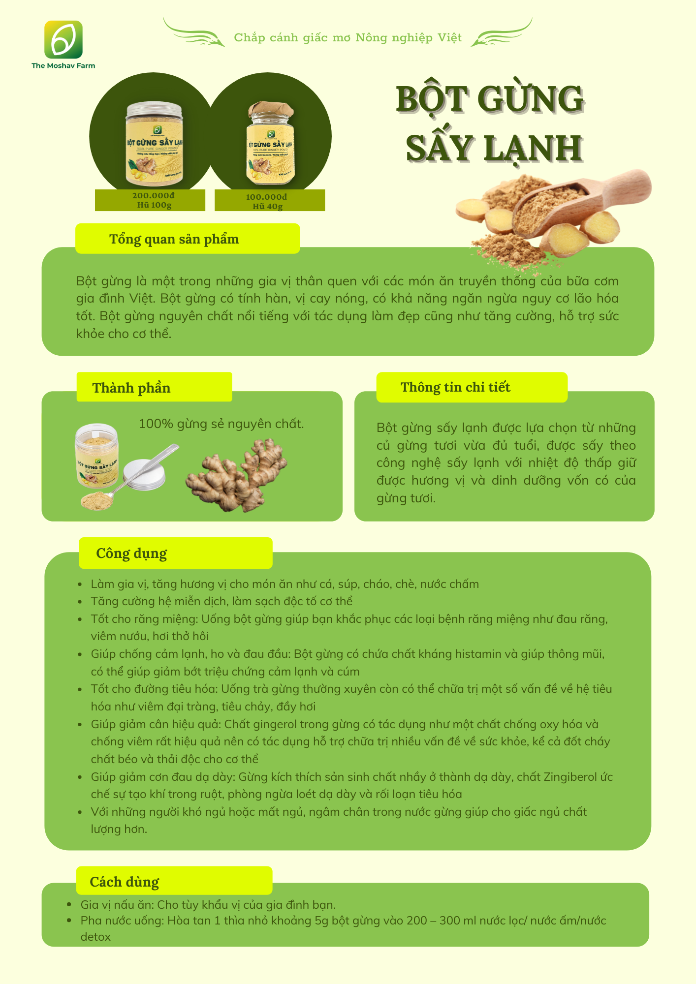 Bột gừng sấy lạnh hũ 100gram