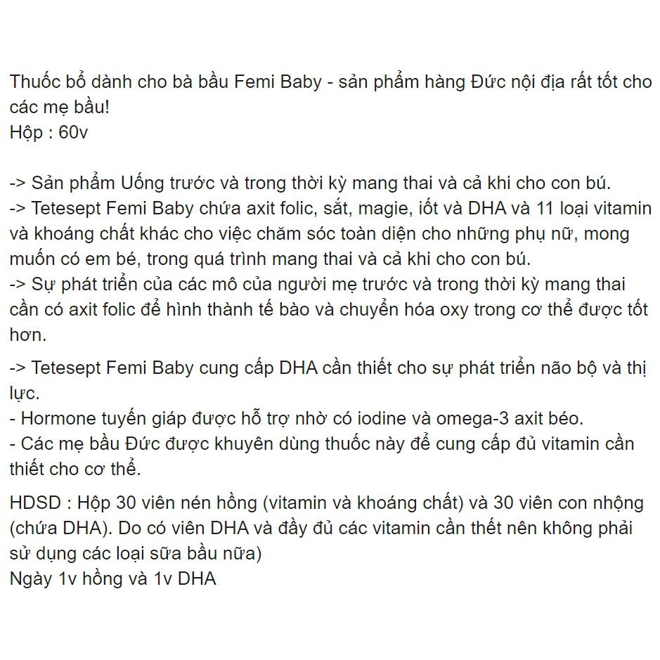Hàng Đức đủ Bill Femi Baby