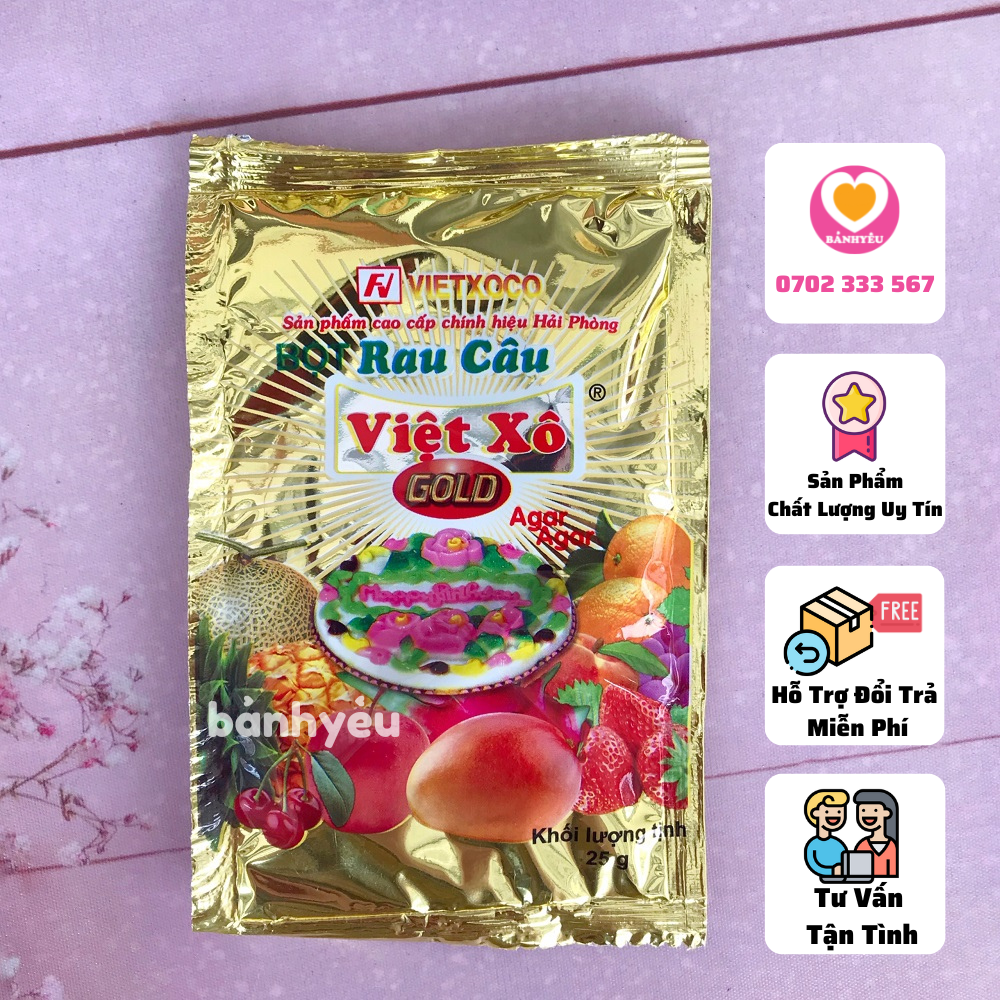 Bột rau câu Agar Việt Xô 25g - loại Gold đặc biệt