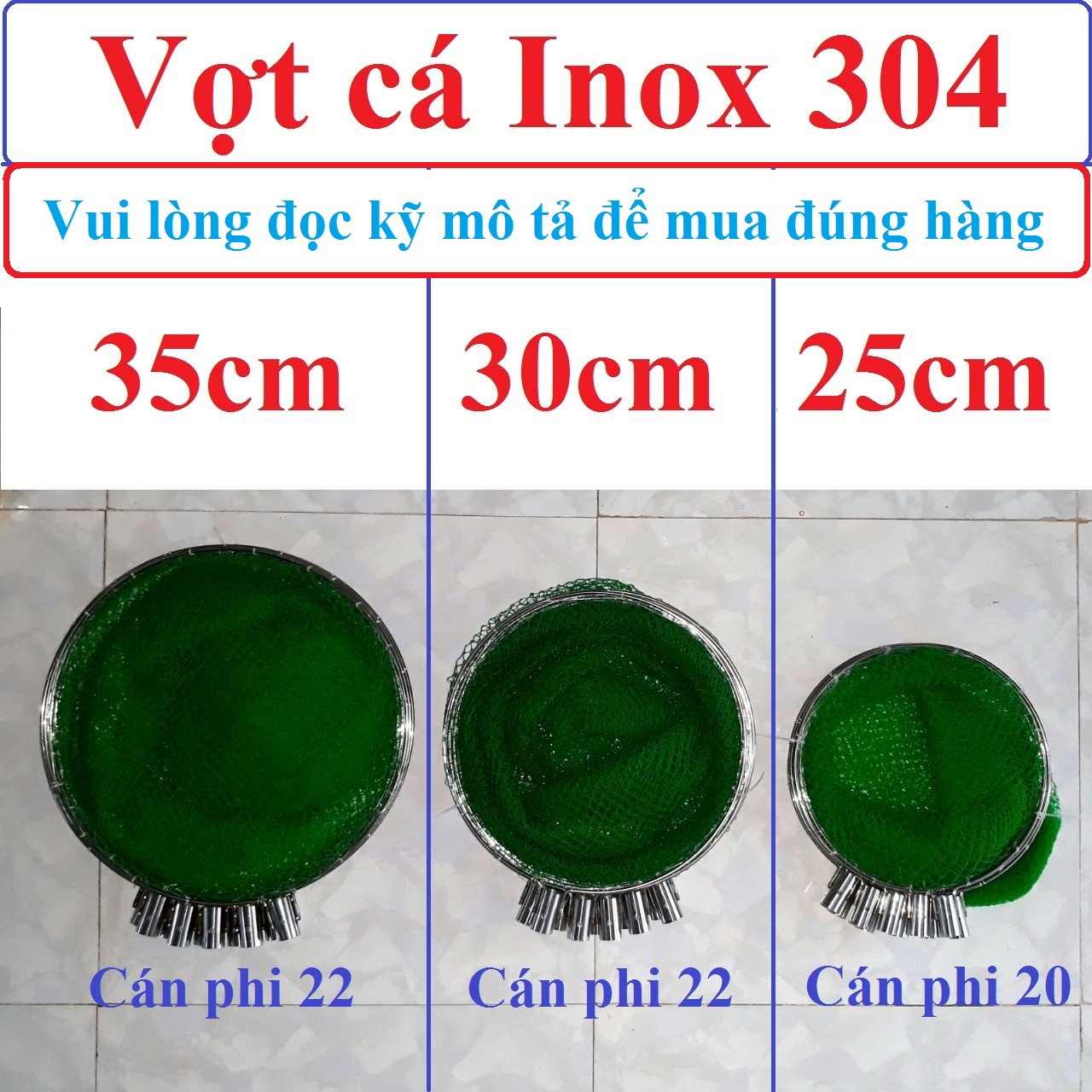 Vợt cá Inox 304 ( Mã 125 ) vợt xúc cá VỢT CÁ