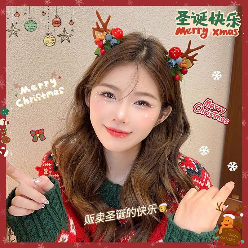[HCM]Bờm Cài Tóc Noel Cài tóc Hình Nón Tai Tuần Lộc Giáng Sinh Chúc Mừng Năm Mới Giáp Thìn 2026