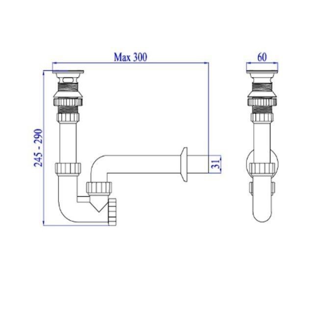 LV01 - Bộ xả lavabo lật (có xi) HÙNG ANH