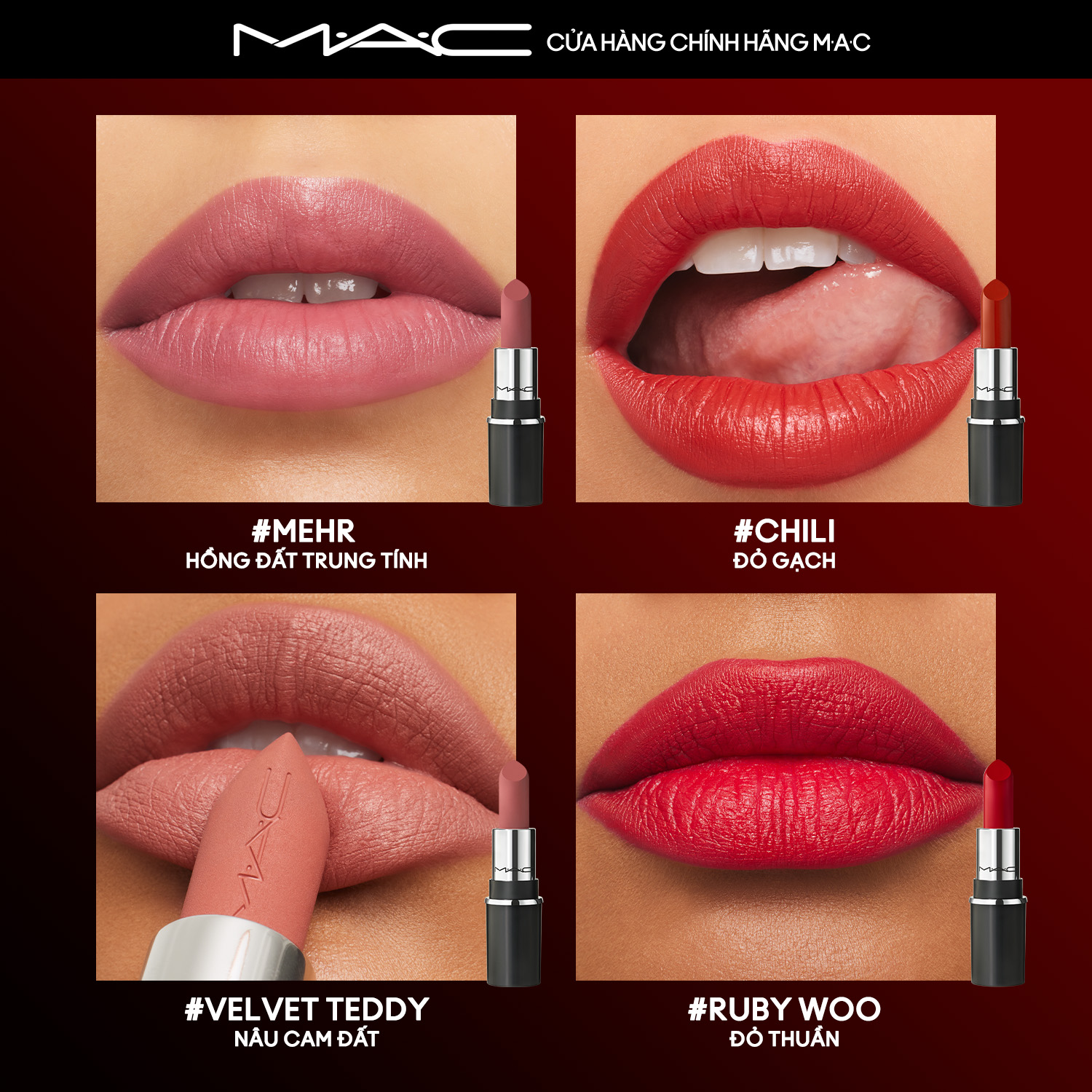 【MINI】MAC MACXIMAL Silky Matte Lipstick full coverage matte lipstick with 12 HR comfortable wear​