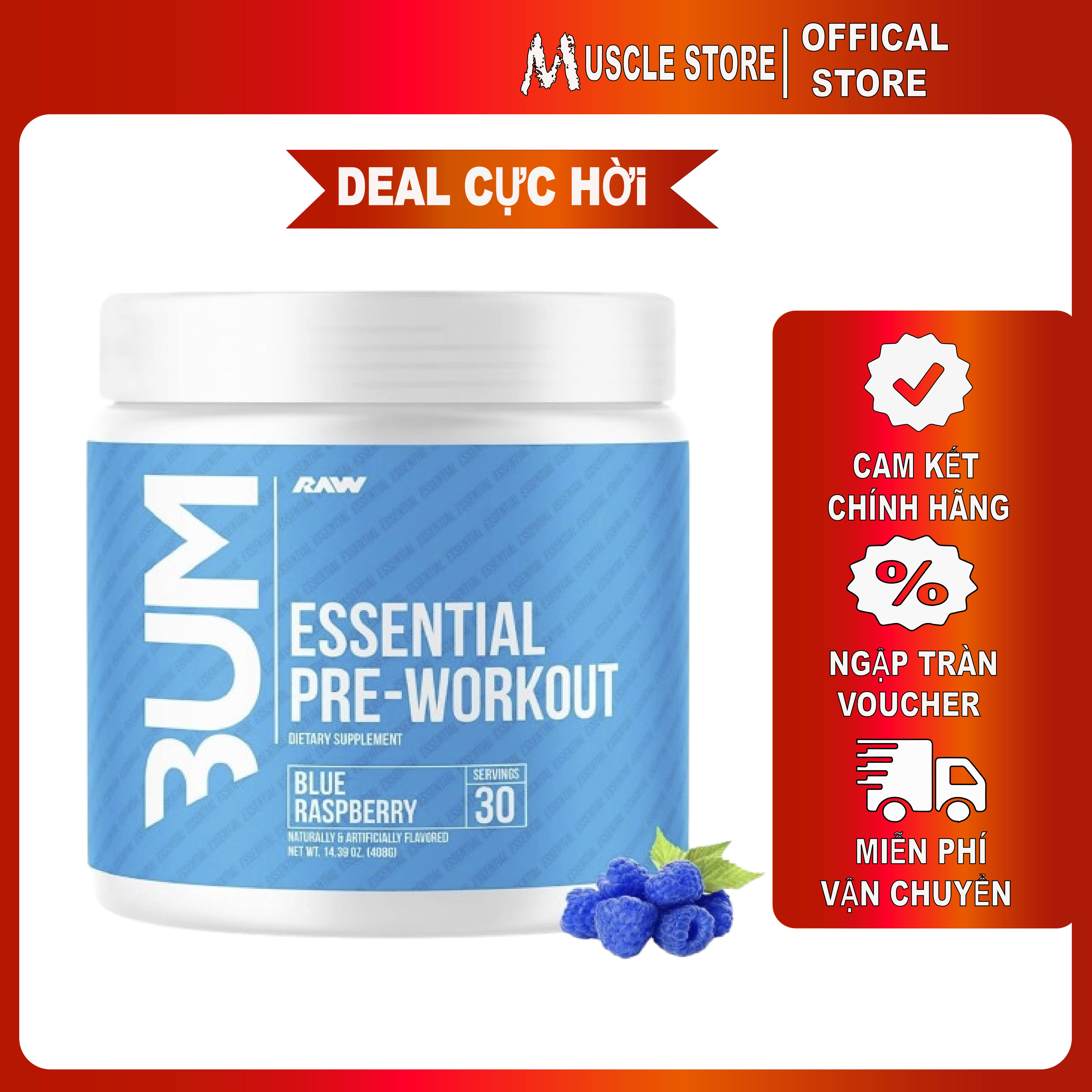 Refil pre-workout powder, essential pre workout Chris bumsup (30 servings) | raw nutrition