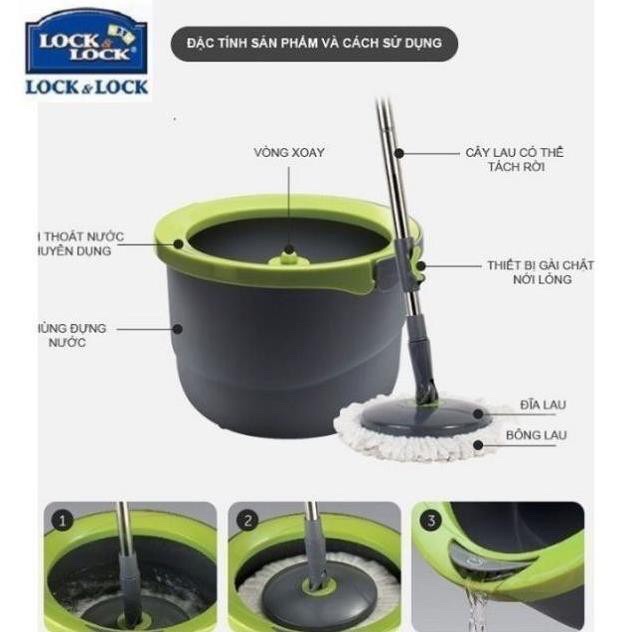 Bộ lau nhà xoay 360 độ lock &lock