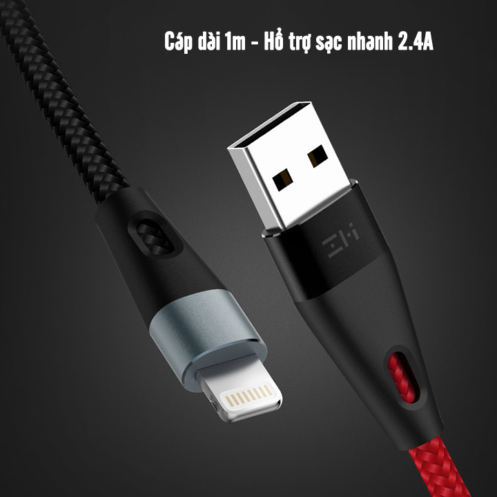 Cáp sạc Lightning ZMI AL 806 Sạc nhanh cho iPhone 2.4A