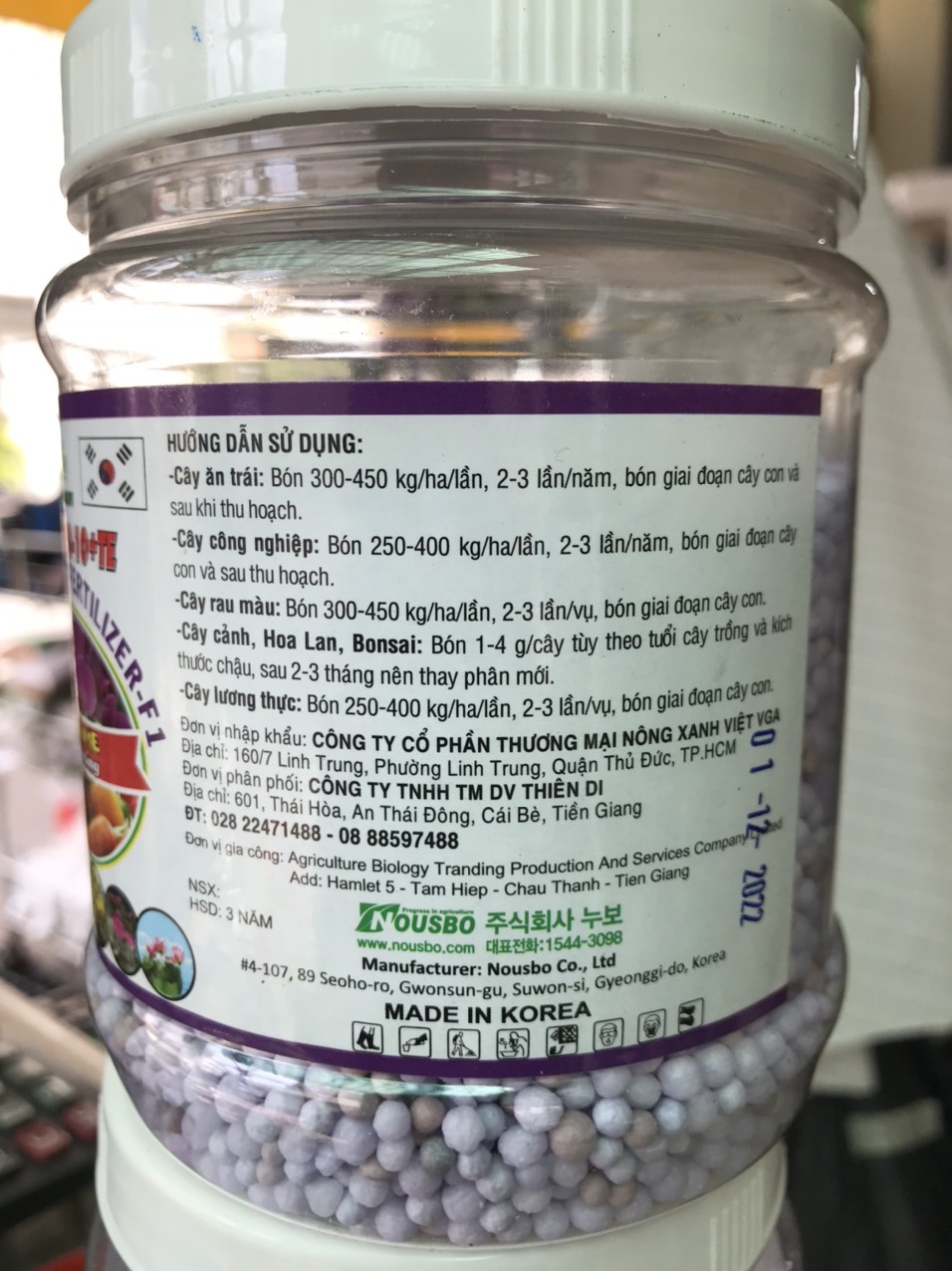 [HCM]500Gr - Phân Tan Chậm Hàn Quốc : Npk 20-10-10 + Te Csv - Agrolife