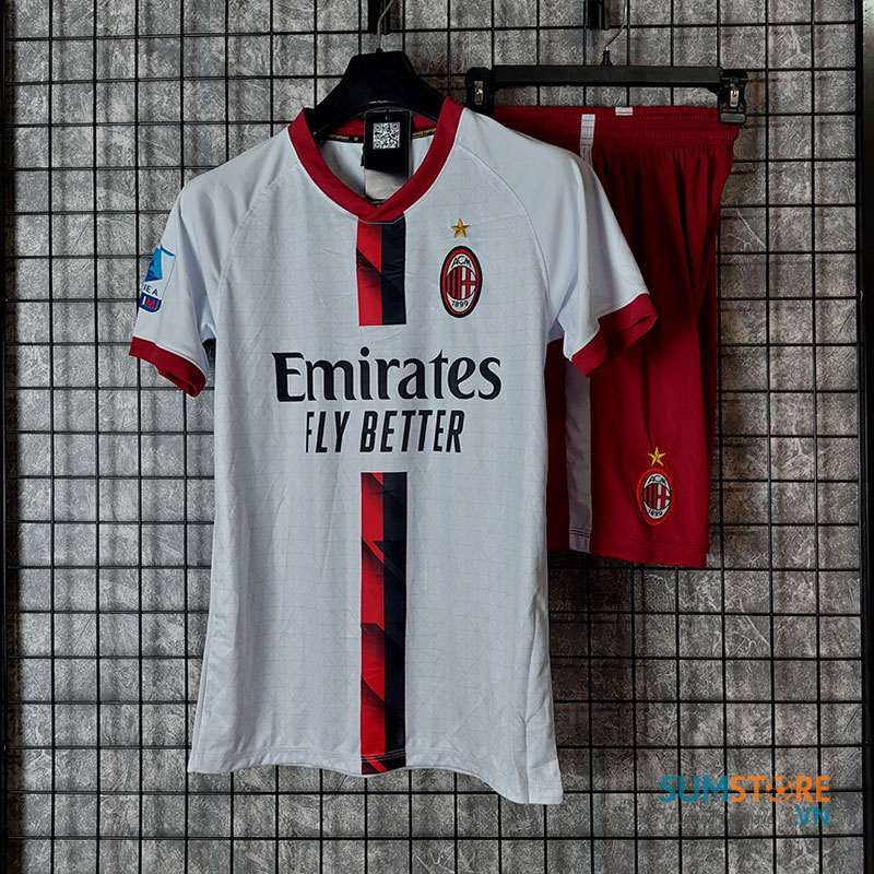 Áo Bóng Đá CLB AC Milan Trắng - Đồ Đá Banh Nam Nữ Vải Thun Cao Cấp 2022