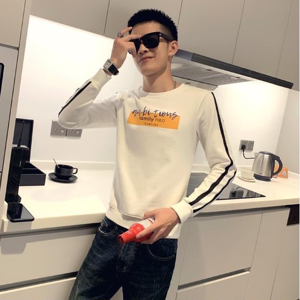 Áo thun nam dài tay phối viền body hàn quốc
