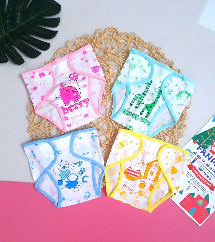 Set 5 quần đóng bỉm cho bé sơ sinh, mẫu họa tiết