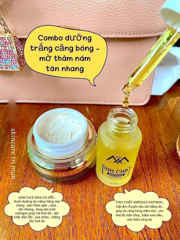 [HCM]Combo Dưỡng Da KEM FACE + SERUM Tinh Chất Cá Hồi DNA