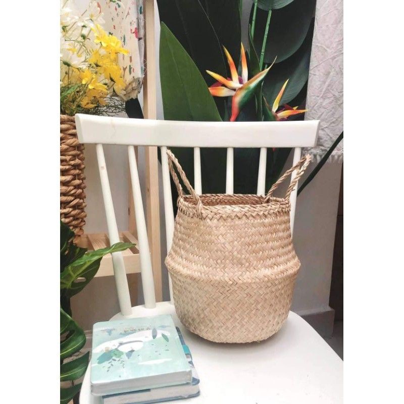Giỏ cói trồng cây, giỏ đựng đồ, giỏ cói cắm hoa decor