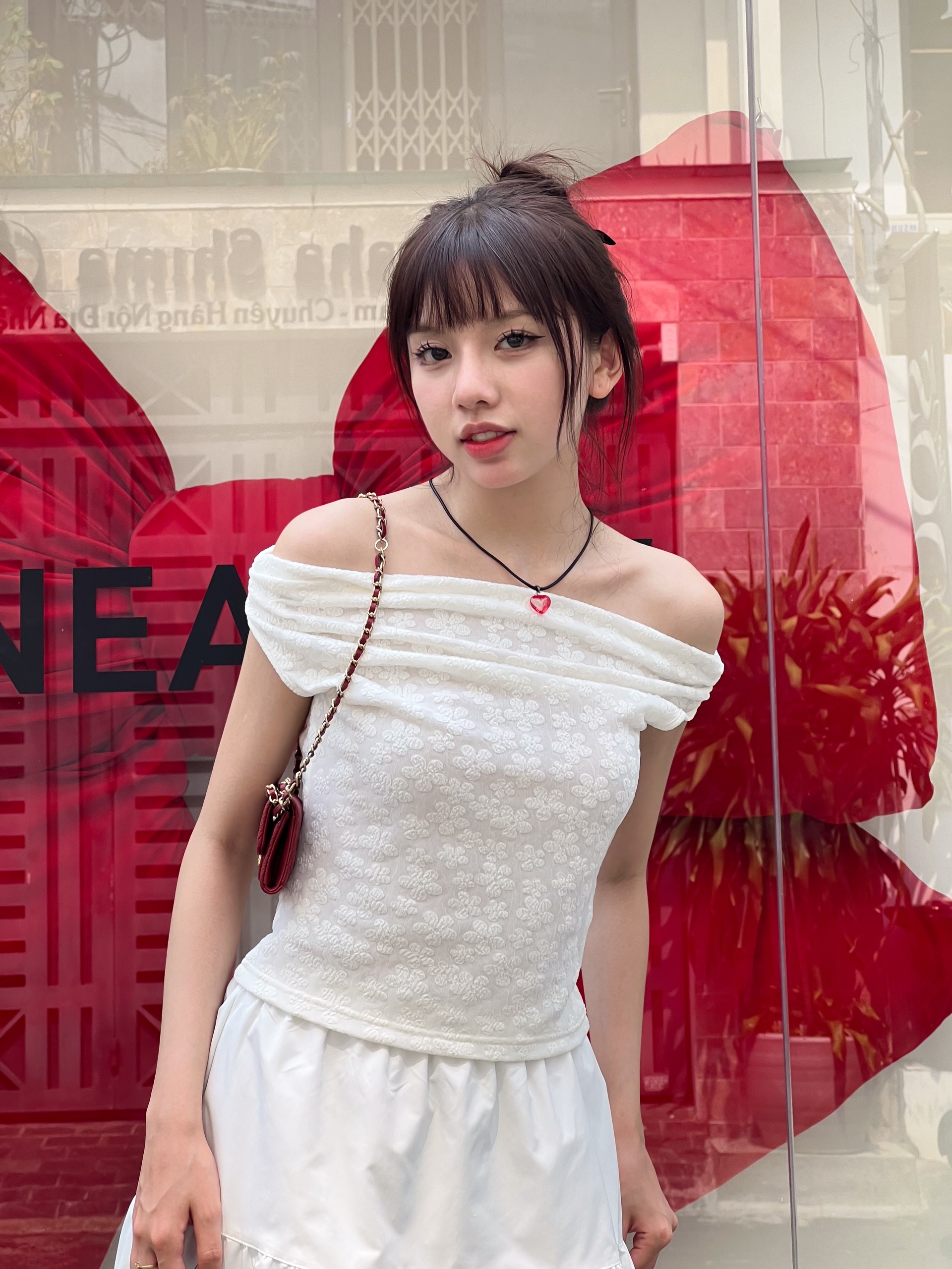KIDO Áo thun xốp hoa trễ vai DAISY TOP
