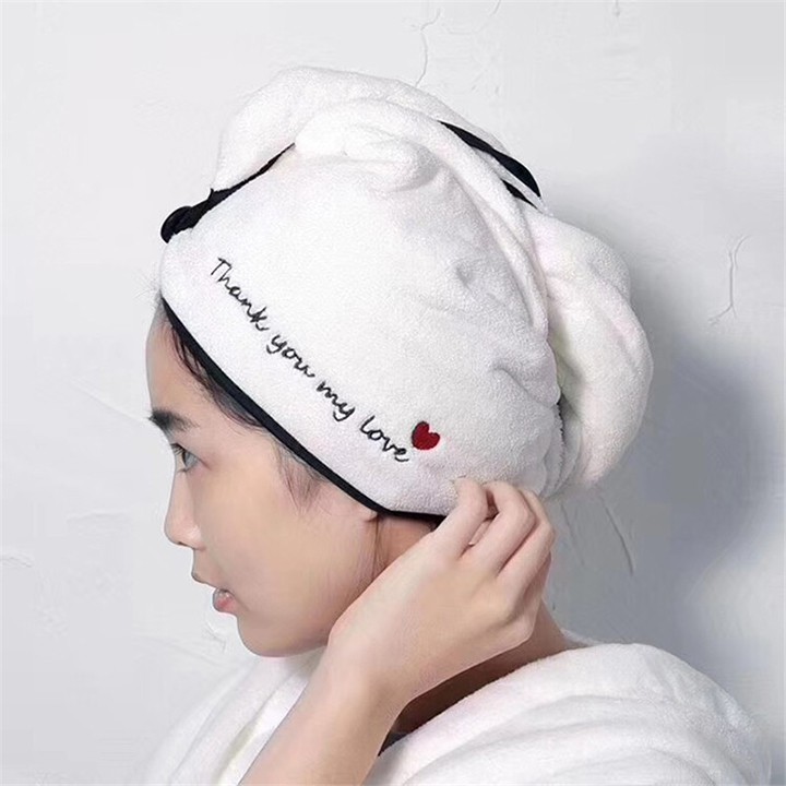 Khăn ủ tóc siêu thấm, làm khô tóc, bảo vê và chăm sóc tóc- Khăn quấn/ ủ tóc cao cấp - Thấm hút tốt siêu nhanh khô , khăn quấn tóc ủ tóc màu trắng y hình