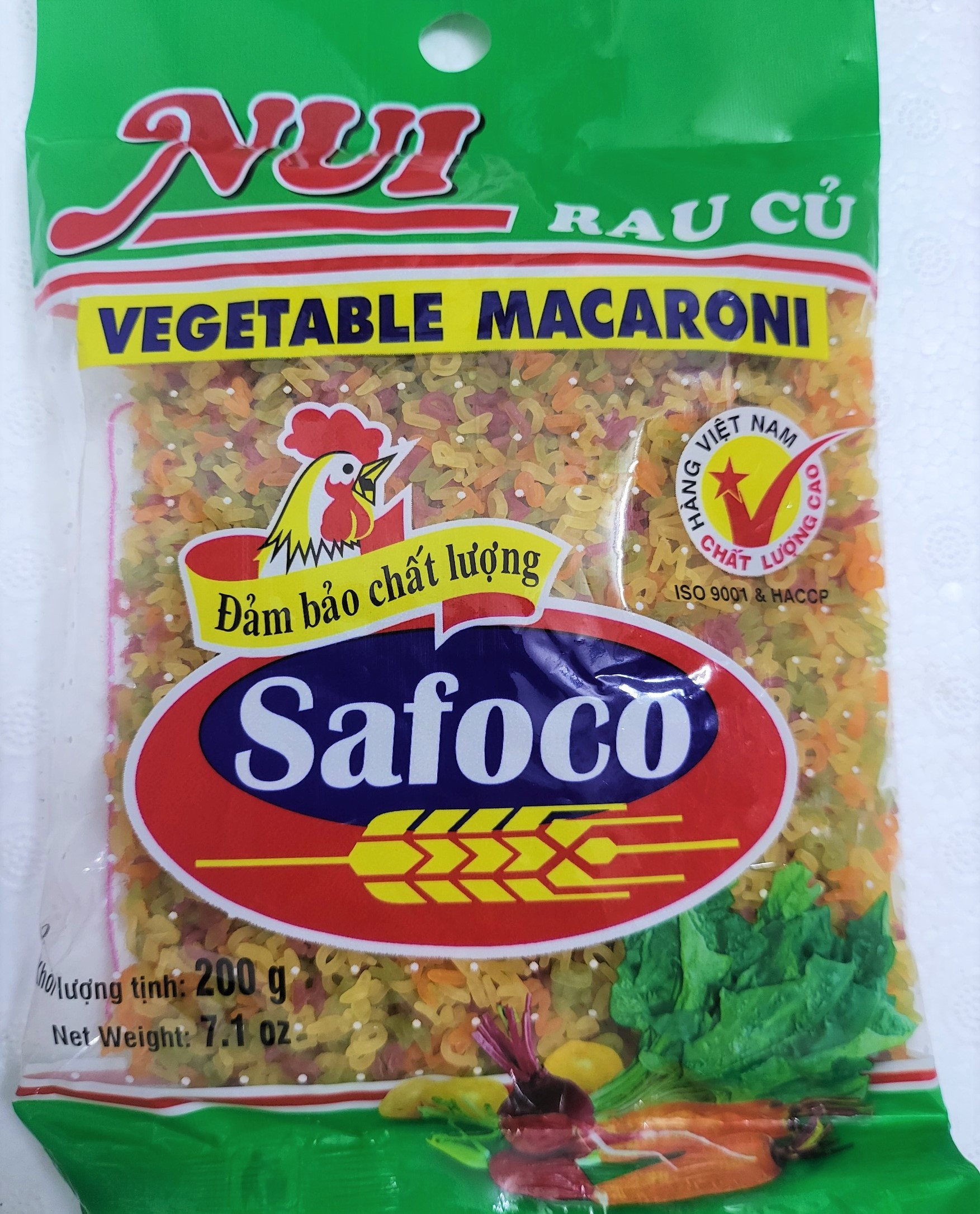 [gói 200g – CHỮ] NUI RAU CỦ NHIỀU MÀU [VN] SAFOCO Alphabet Vegetable Macaroni