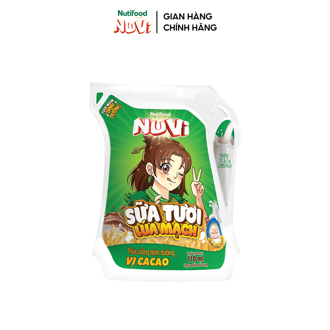 NuVi Combo 2 Thùng Thức Uống Sữa Tươi Trái Cây 110ml (110ml x 48 gói)