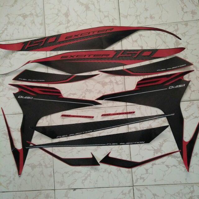 Bộ tem exciter 150 RC 2018 đỏ đen hàng theo xe