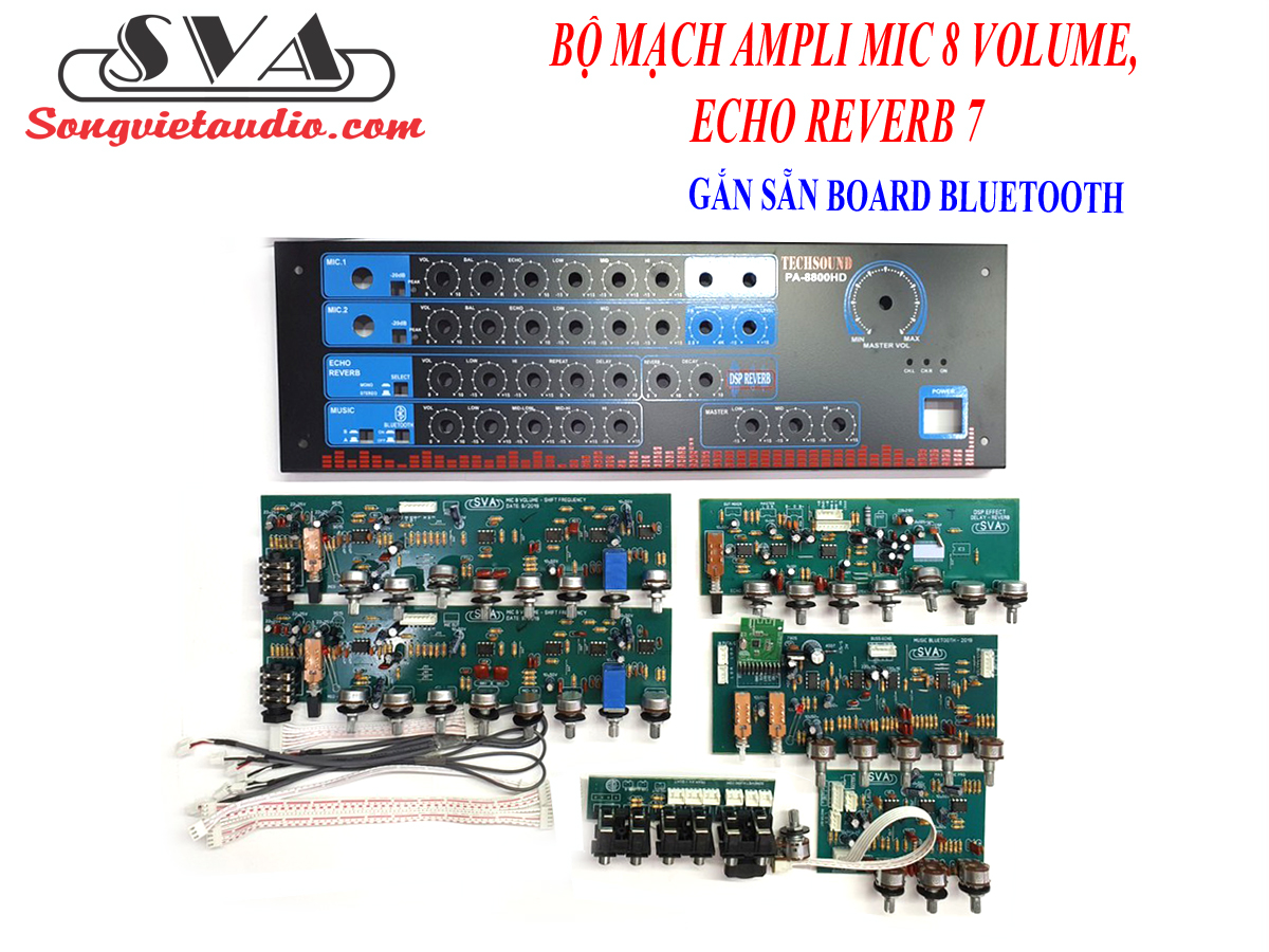 BỘ MẠCH AMPLI PRE MIC 8 VOLUME REVERB 7 VOLUME - TẶNG MẶT
