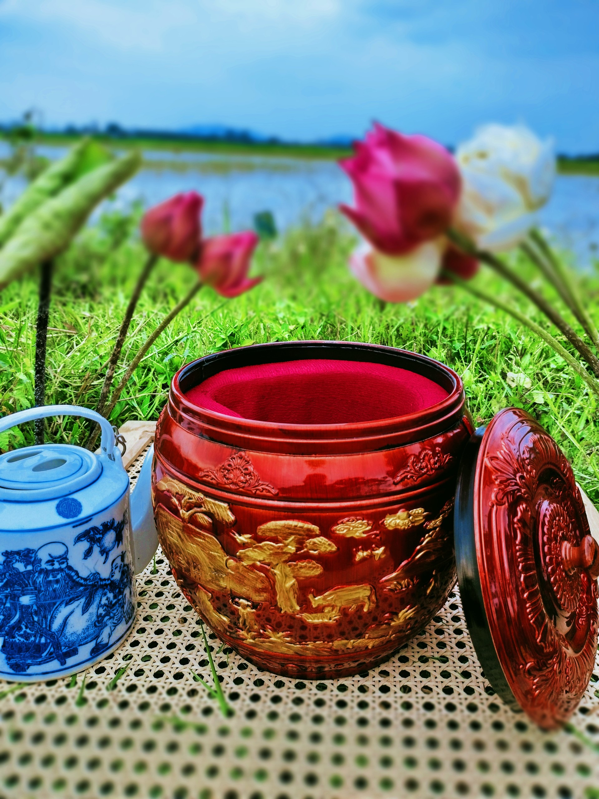 COMBO GIỎ + ẤM TÍCH, LOẠI 1,5 LÍT