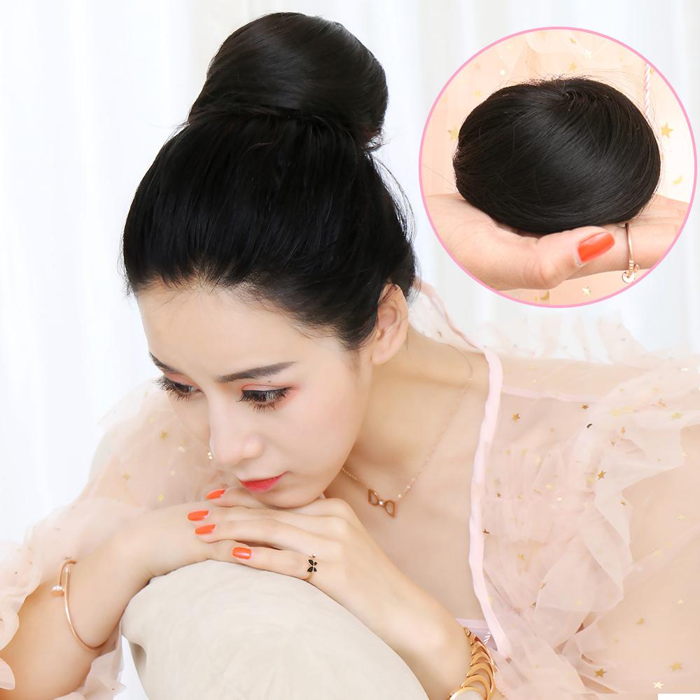 Tóc búi tròn củ tỏi Z45, màu [nâu vàng 2/30] tóc giả nữ
