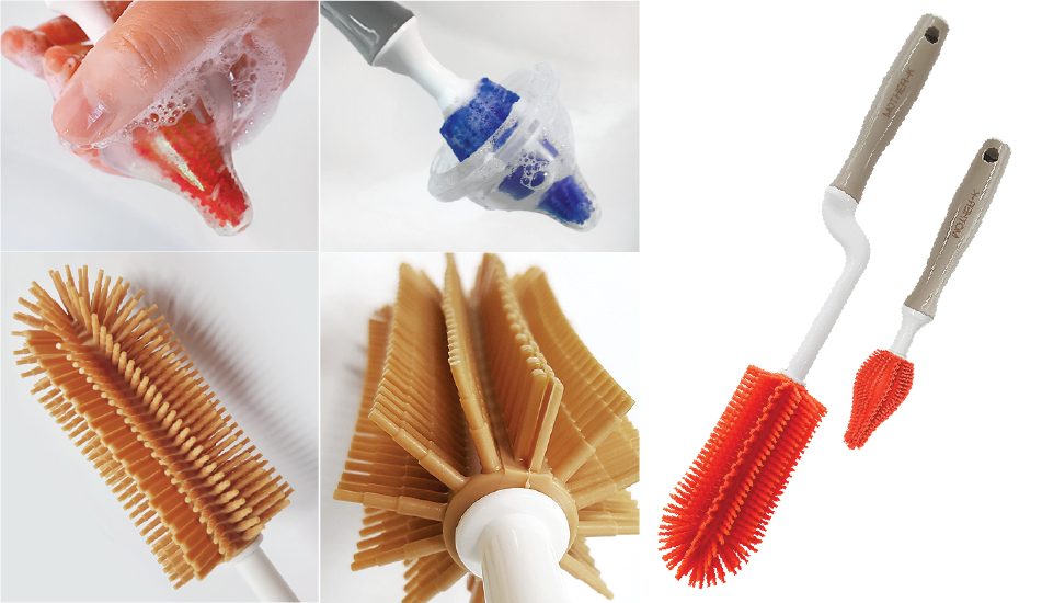 BỘ CHỔI CỌ SILICONE MOTHER-K HÀN QUỐC (VÀNG)