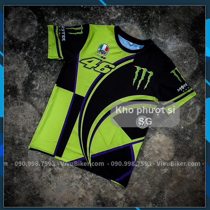 Áo thun đua xe Racing Moto AGV VR46 Pista cực đẹp - Áo thun xe máy đua xe Racing - Áo thun team xe đua