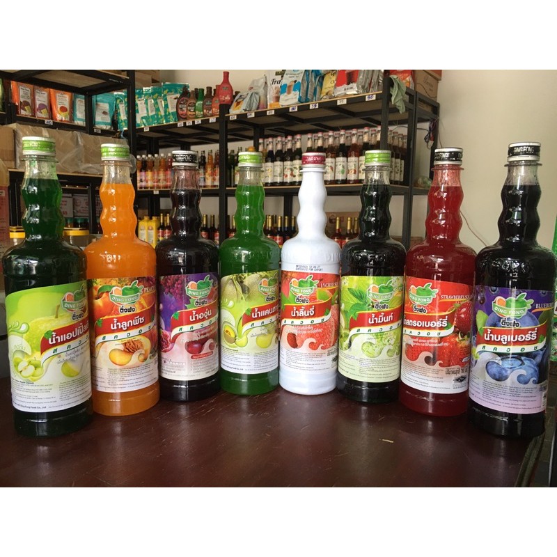 Siro Syrup Thái Lan Dingfong Có Đủ Các Mùi Chai 755ml