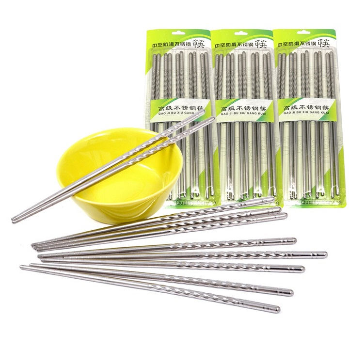 sét 10 đôi đũa inox siêu nhẹ siêu sạch