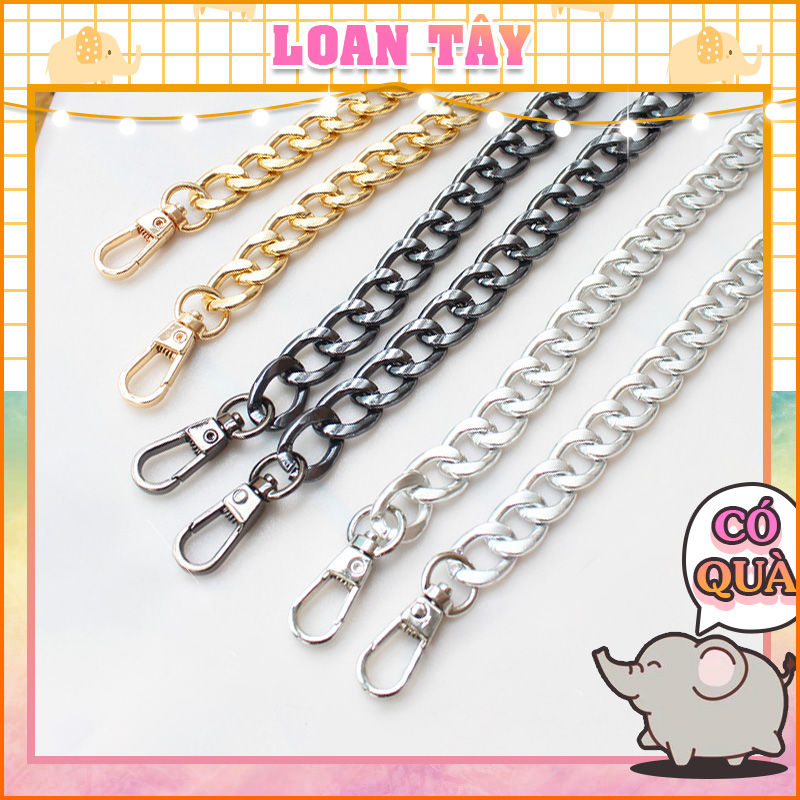 Dây Xích Đeo Túi Xách Xích To 12mm Vát Góc Phẳng L275 - LoanTay