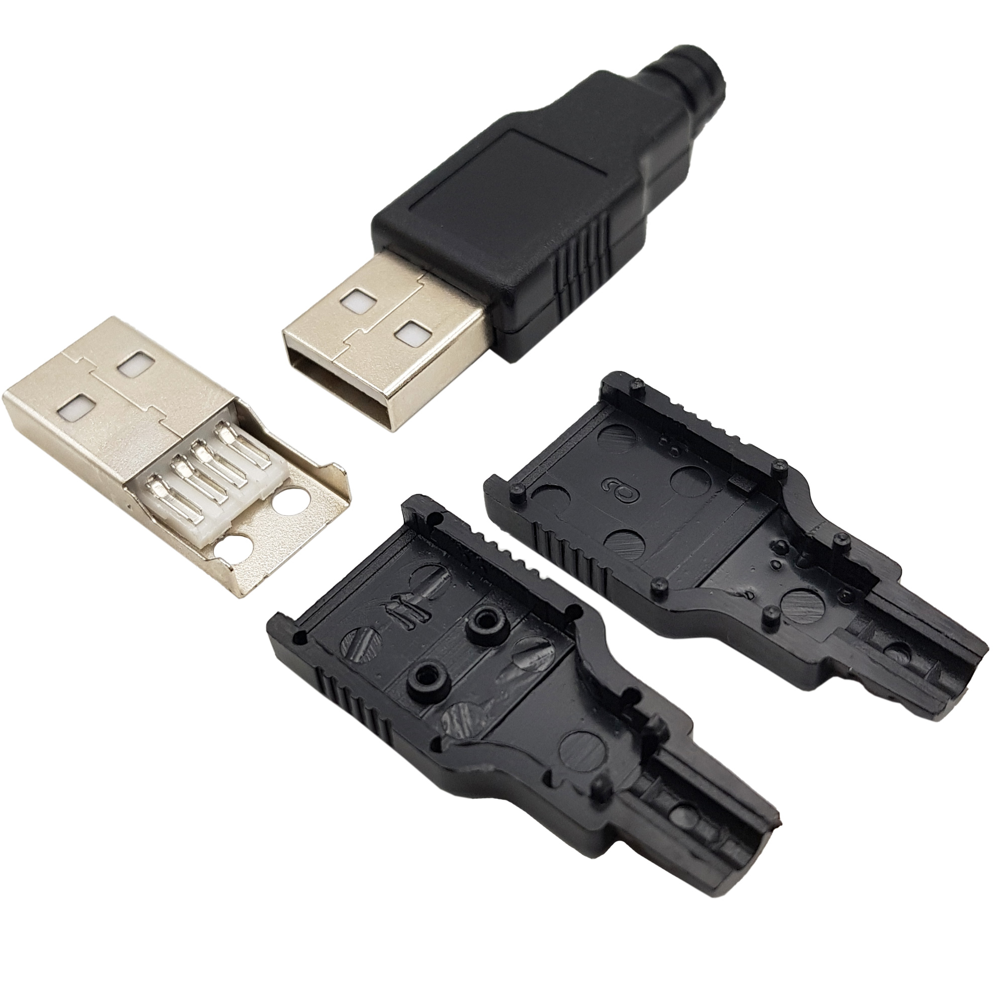 Đầu USB A Đực 4P kèm vỏ [ COMBO 3 CÁI]