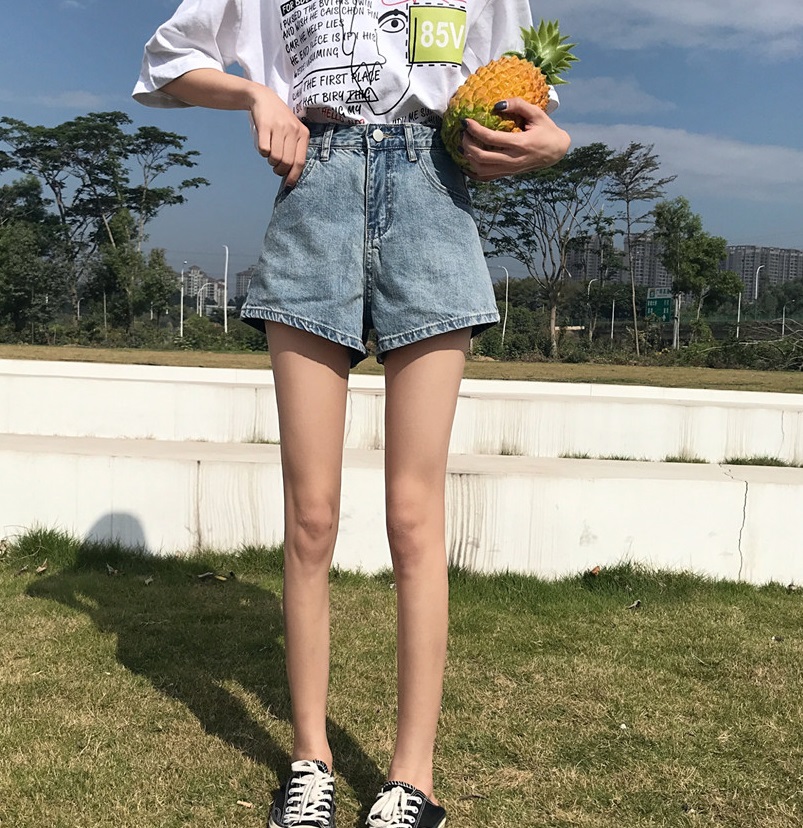 Quần short jean nữ xanh nhạt trơn mẫu siêu đẹp snxn#7