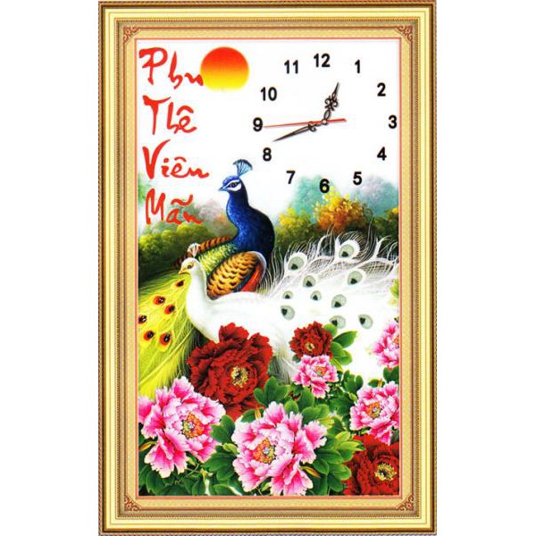 Tranh thêu chữ thập vợ chồng hạnh phúc