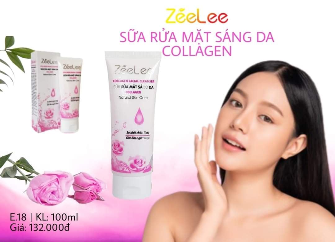 [HCM]Sữa rửa mặt sáng da, giữ ẩm Collagen Zeelee 100ml E18