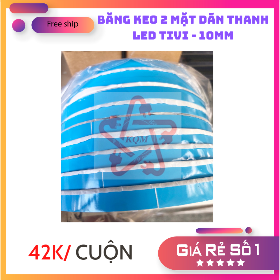 Băng keo 2 mặt dán thanh led tivi - 10mm