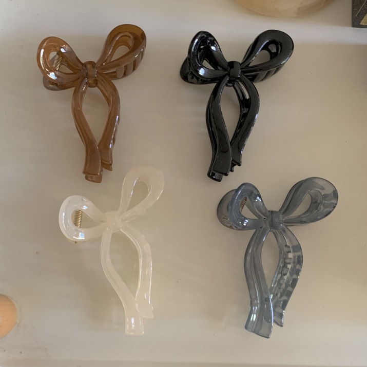Kẹp tóc hình nơ dáng dài Modleaf Luv ribbon pin Hàn Quốc