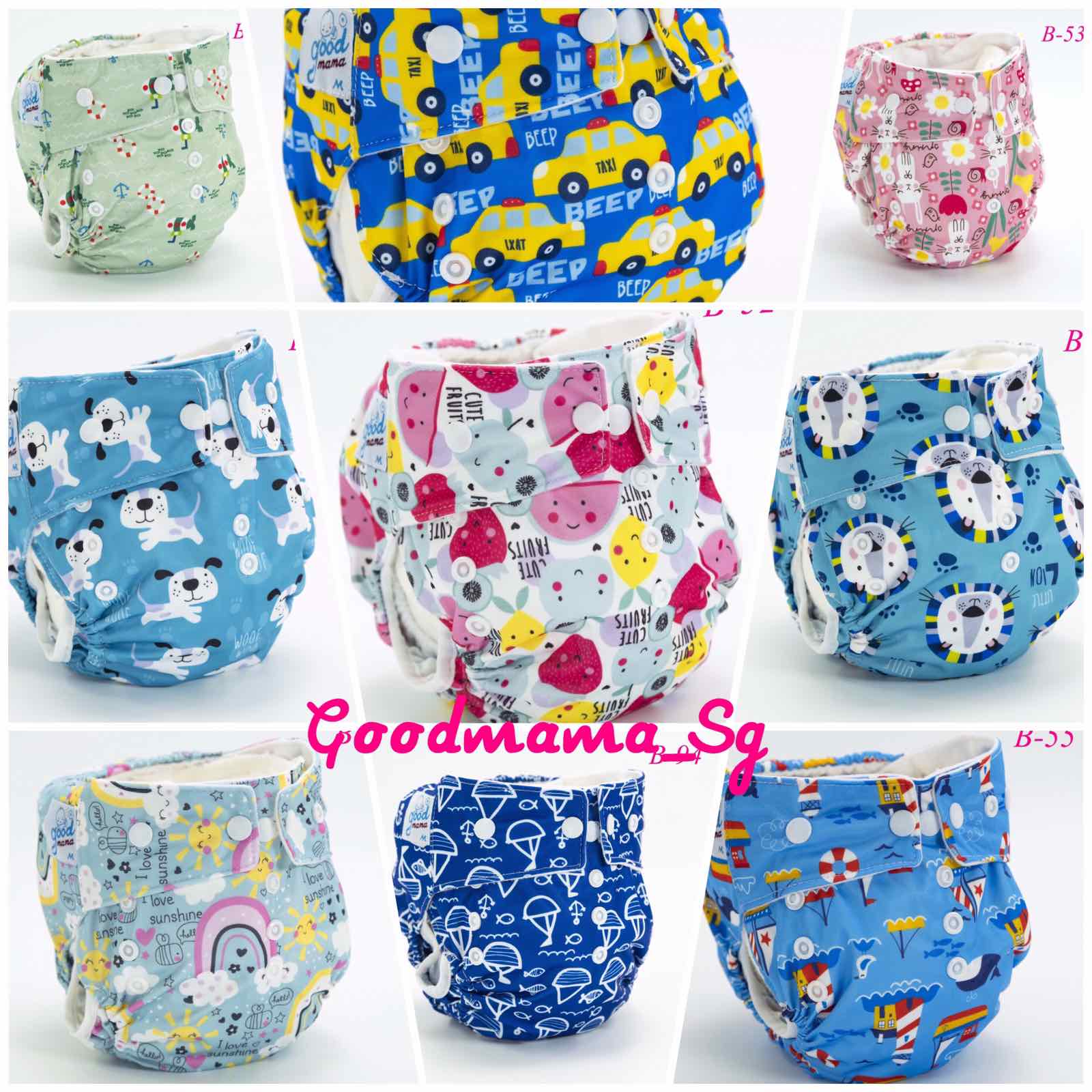 Mẫu ngẫu nhiên_ 1 bộ bỉm vải siêu chống tràn Goodmama gồm 1 vỏ và 1 lót