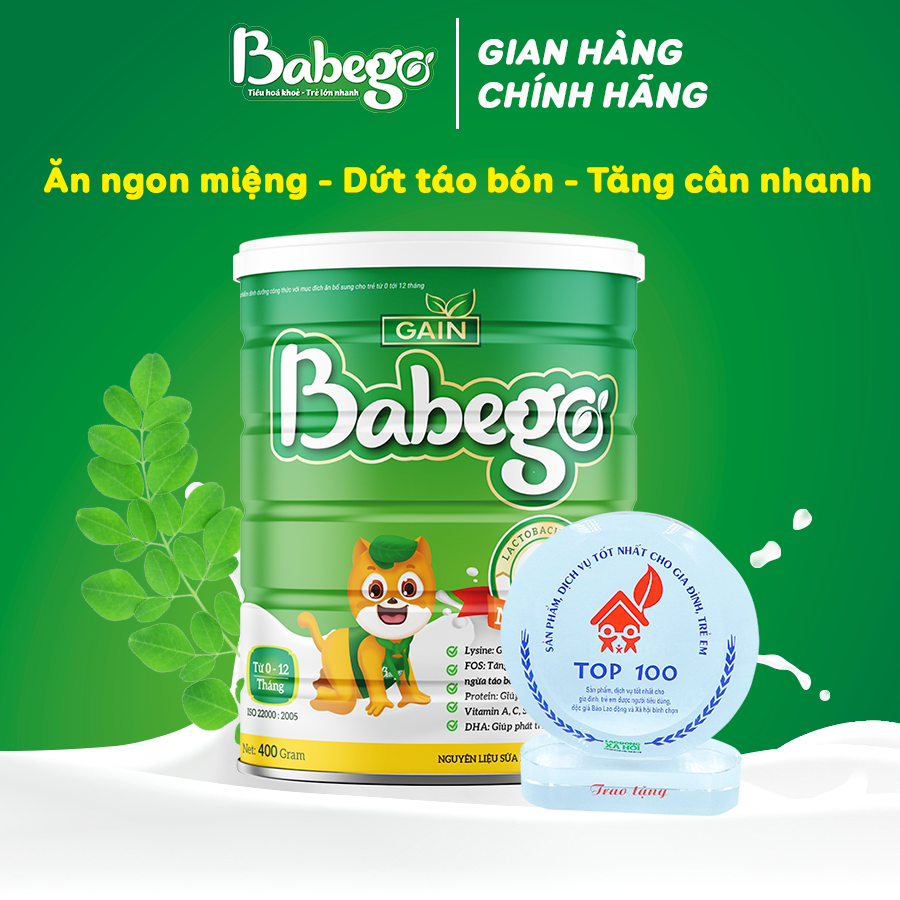 Sữa mát tăng cân, trị táo bón Babego 400g (0-12m)
