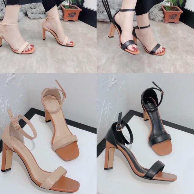 Giày Cao Gót 9p Quai Mãnh Nền Bò ST
