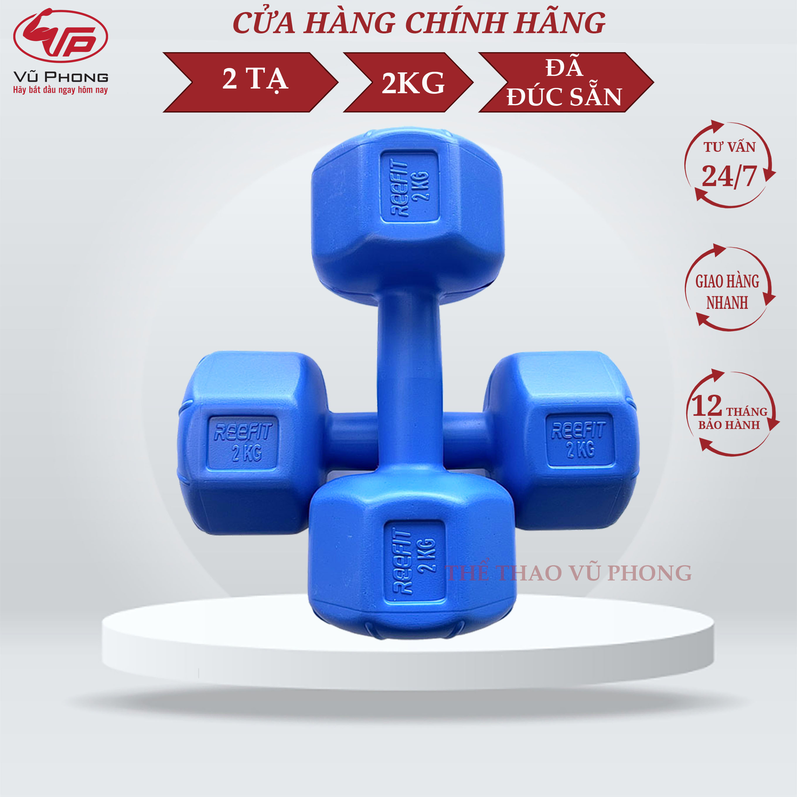 Bộ 2 Tạ Nhựa Bát Giác 2KG (Đã Có Ruột)