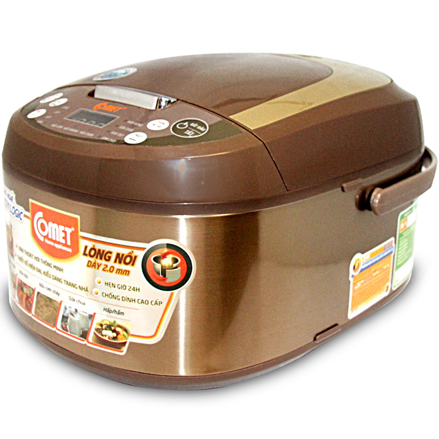Nồi cơm điện COMET 1.8L có điện áp 220V công suất 700W tần số 50Hz chất liệu lót hợp kim nhôm thiết kế nhỏ gọn giá tốt