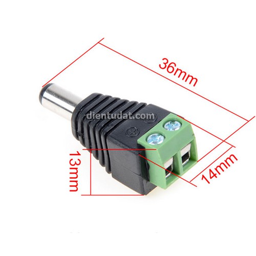 Jack DC Ra Chân Domino 2 pin 5.5x2.1mm