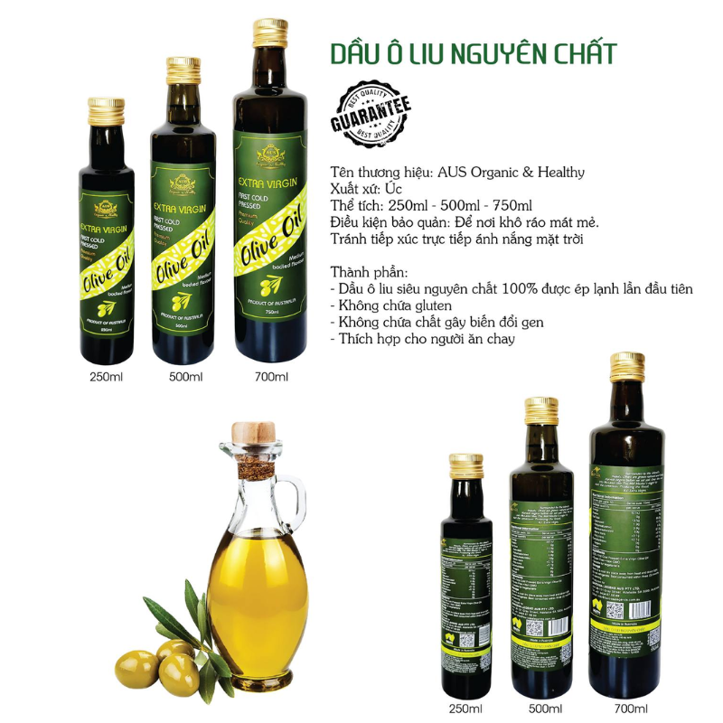 Dầu oliu Extra Virgin nguyên chất nhập khẩu từ Úc