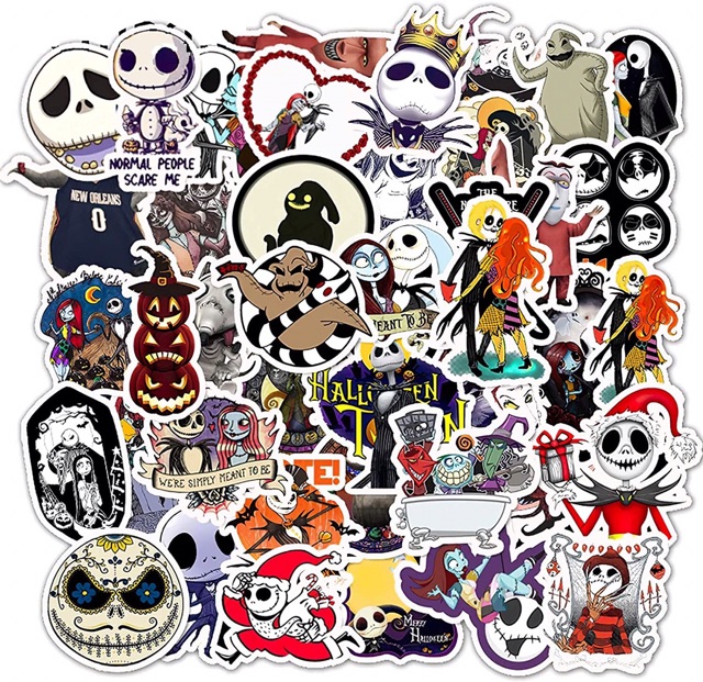 Set 30-5m60 sticker ma quỷ HALOWEEN ép lụa/ hình dán halloween