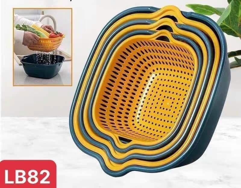 Bộ rổ sét 6 món rổ và chậu đựng đồ đa năng