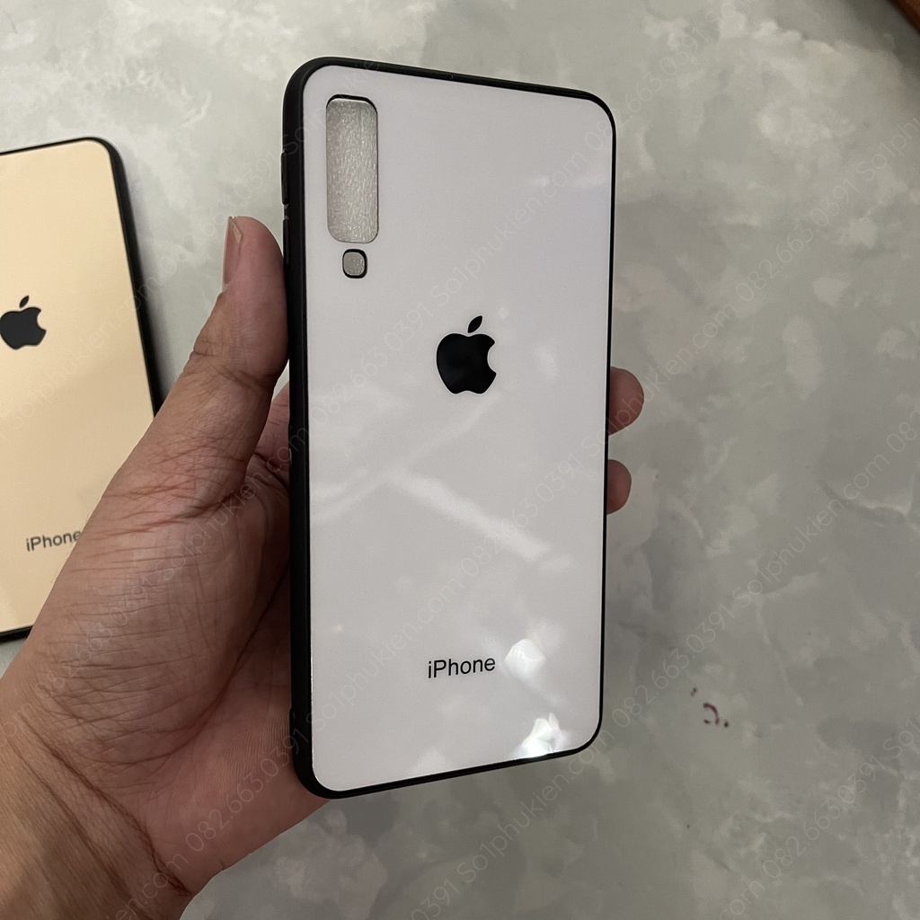 Ốp lưng giả iPhone cho Samsung A7 2018 mặt lưng bóng đẹp