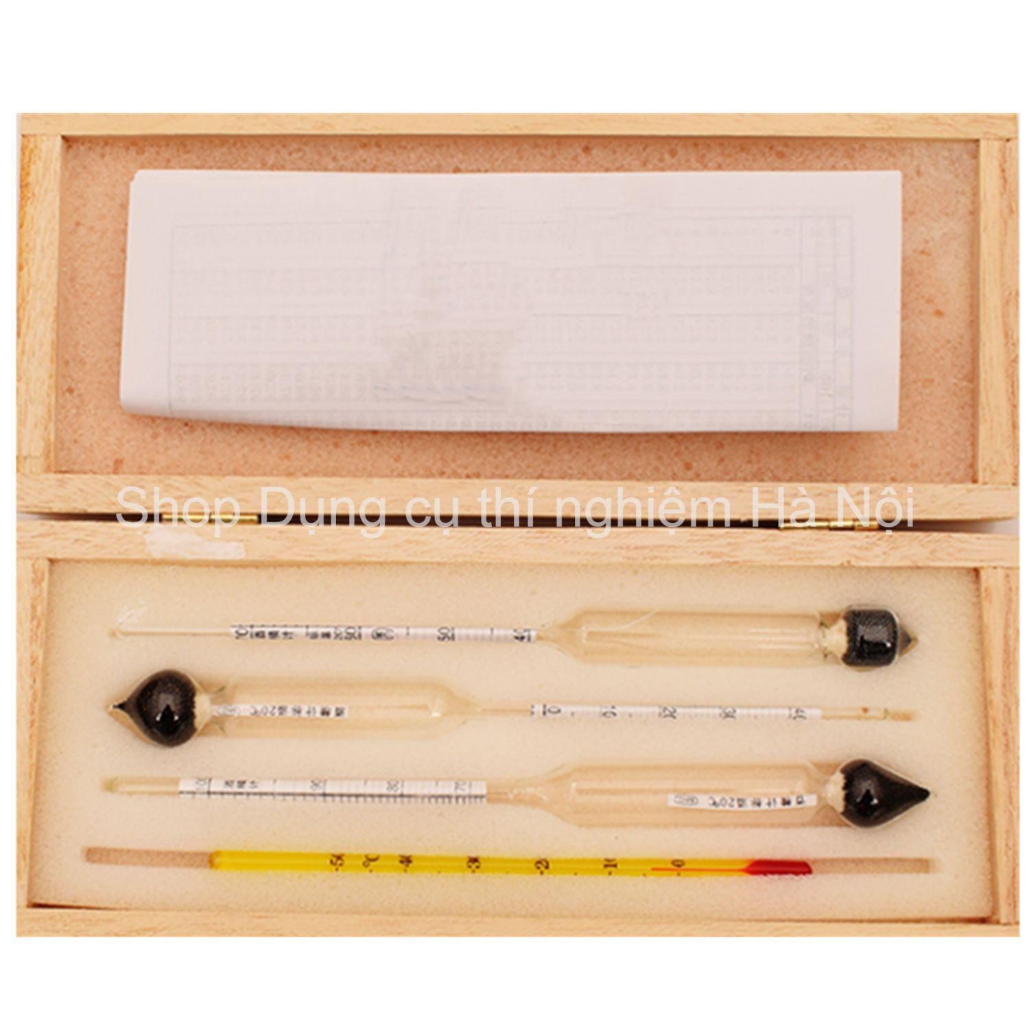 Bộ Cồn kế đo nồng độ rượu, cồn từ 0 đến 100 độ ( tửu kế đo độ rượu, đo độ cồn ) ( dùng cho rượu trắng, rượu gạo...)